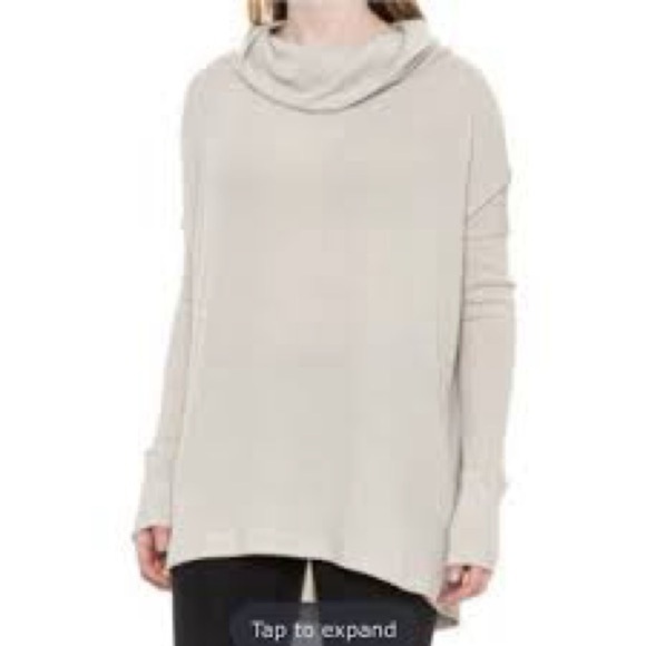 Free People Juicy Long Sleeves Top eBay in Stone Cold Beige Split Back Oversized - Picture 3 of 5